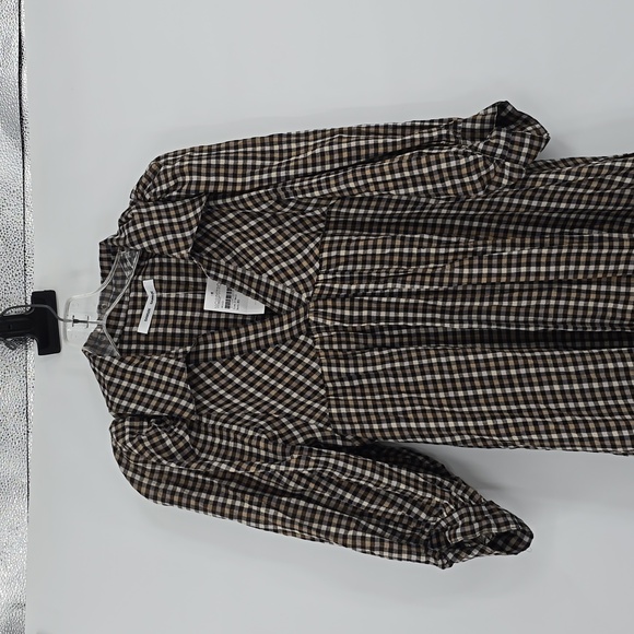 Samsoe Samsoe Opal Collared Midi Plaid Dress Size XS - Picture 2 of 10